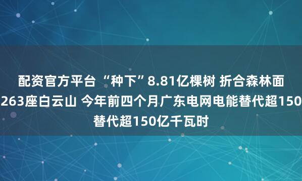 配资官方平台 “种下”8.81亿棵树 折合森林面积相当于263座白云山 今年前四个月广东电网电能替代超150亿千瓦时